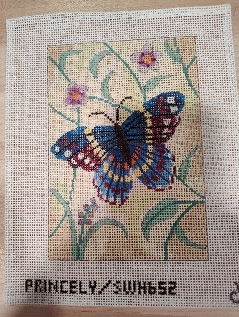Left Facing Butterfly Needlepoint Canvas